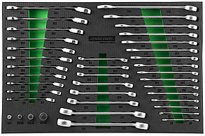 Набор трещоточных с реверсом комбинированных ключей и 1/4"DR, 3/8"DR, 1/2"DR адаптеров, разрезных ключей и комбинированных ключей, 39 предметов в EVA