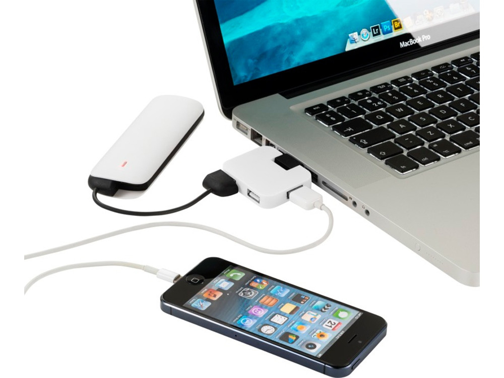 USB Hub Gaia на 4 порта, белый - фото 5 - id-p60498841