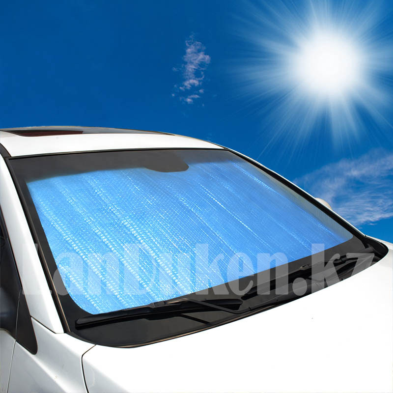 Солнцезащитная шторка для автомобиля плотная на стекло на присосках 128*60 см - фото 5 - id-p66092568