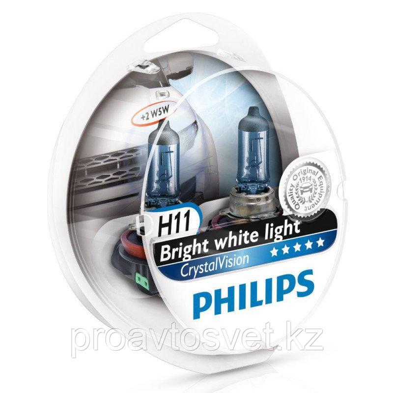 Лампа PHILIPS H11/W5W Crystal vision 12362 12v S2 - фото 1 - id-p66093058
