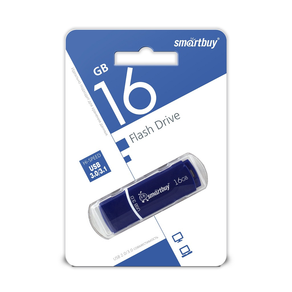 USB Флеш Накопитель UFD 3.0 Smartbuy 16GB Crown Blue