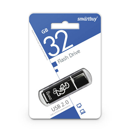 USB Флеш Накопитель UFD 2.0 Smartbuy 32GB Glossy Series Black, фото 2