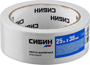 Малярная лента, креповая, 38мм х 25м, CИБИН, фото 2