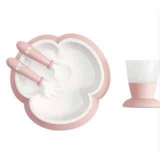 Набор для кормления (тарелка, ложка, вилка, кружка) BabyBjorn [ art. 0781 ], 64/ нежно-розовый - фото 1 - id-p66106829