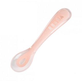 Эргономическая ложка Beaba "2ND AGE SILICONE SPOON", 913425 / Pink - фото 1 - id-p66106861