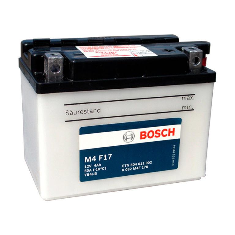 Мотоциклетный аккумулятор (4Ah 12V) BOSCH M4 F17 для мото водной и наземной техники