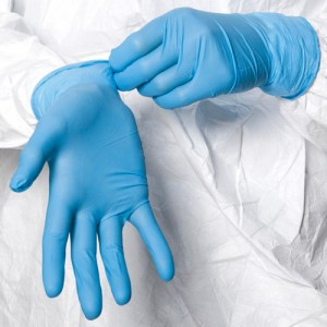 Перчатки нитриловые Wally Plastic размер М синий