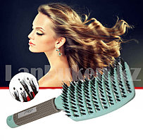 Массажная расческа щетка для волос Color Butterfly hair brushes, бирюзовая