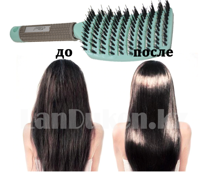 Массажная расческа щетка для волос Color Butterfly hair brushes, бирюзовая - фото 4 - id-p66151005