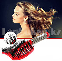 Массажная расческа щетка для волос Color Butterfly hair brushes, красная фуксия