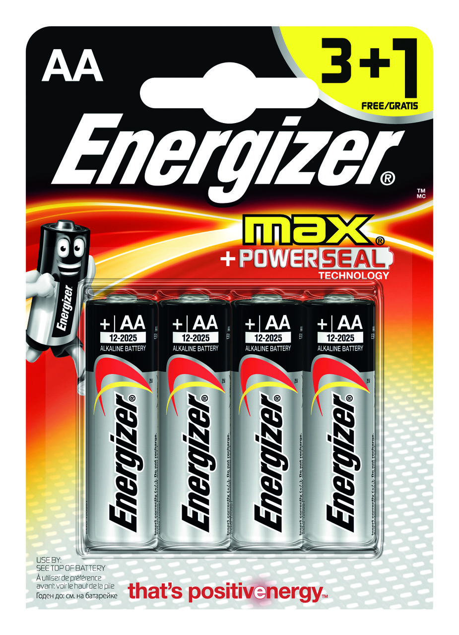 Элемент питания LR6 AA Energizer MAX Alkaline 4шт, батарейки