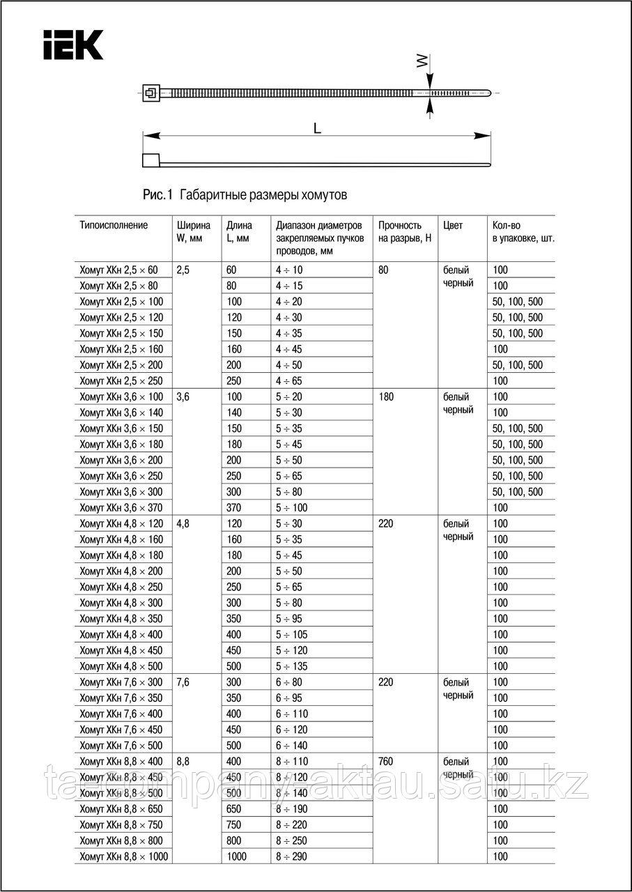 Хомут 3,6*350мм нейлон черные (100шт) ИЭК - фото 2 - id-p66179489