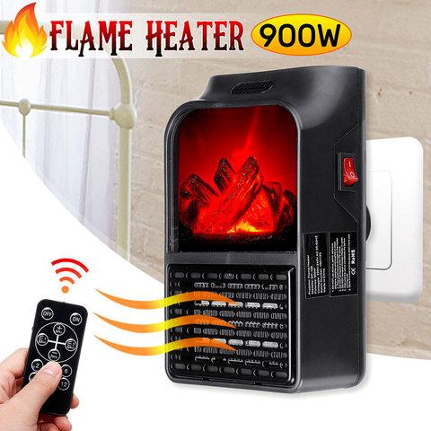 Обогреватель портативный с LCD-дисплеем, пультом д/у и имитацией камина Flame Heater JIEJIA