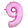 Воздушные шары цифры розовые с сердечками 40 сантиметр, от 0 до 9, фото 2