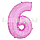 Воздушные шары цифры розовые с сердечками 40 сантиметр, от 0 до 9, фото 7