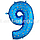 Воздушные шары цифры синие со звездами 40 сантиметр, от 0 до 9, фото 9