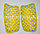 Футбольные щитки под гетры с силиконовой сеткой без резинок, желтые, фото 4