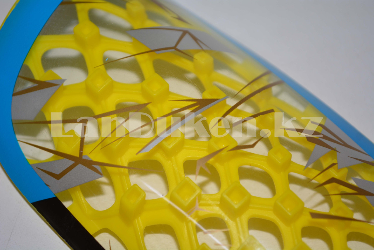 Футбольные щитки под гетры с силиконовой сеткой без резинок, желтые - фото 7 - id-p66231399