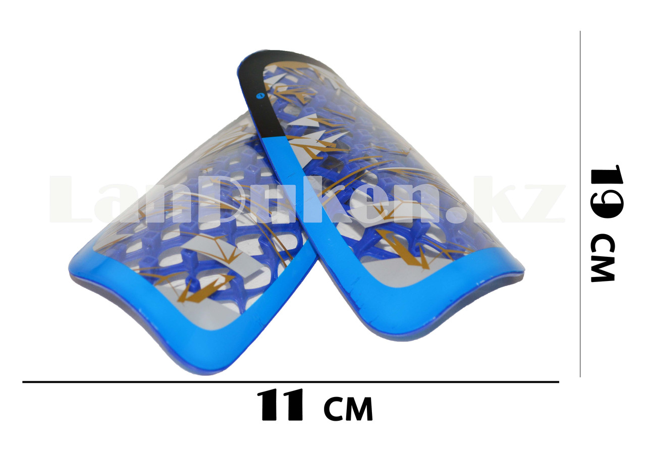 Футбольные щитки под гетры с силиконовой сеткой без резинок, синие - фото 1 - id-p66231430