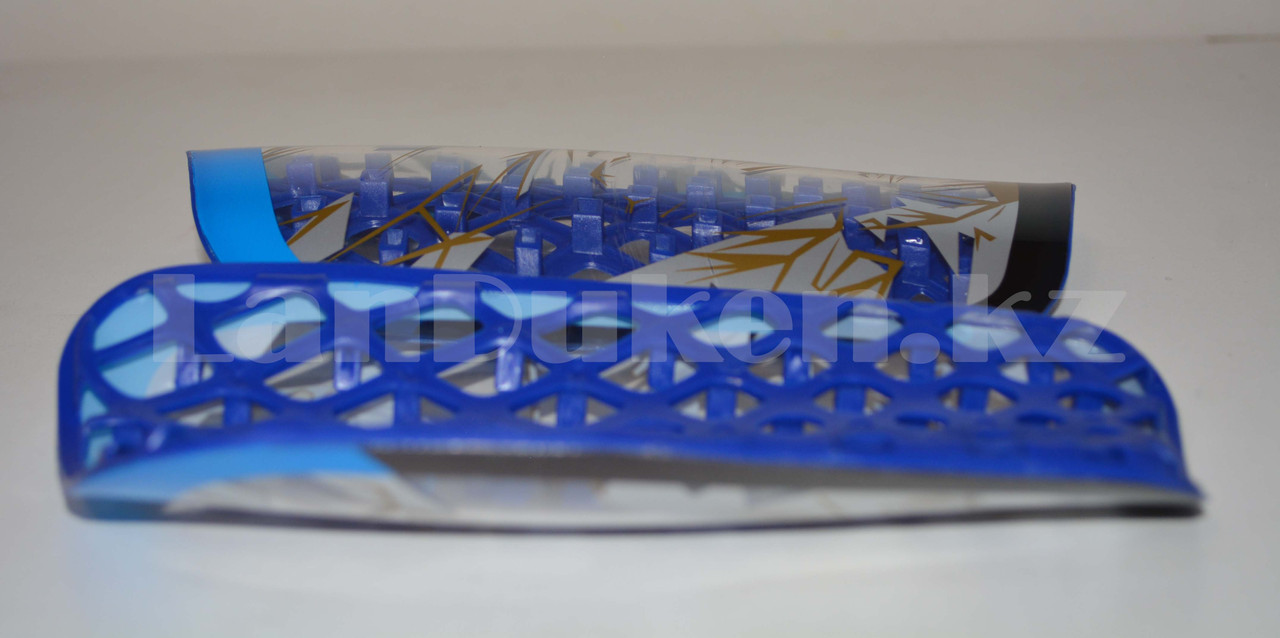 Футбольные щитки под гетры с силиконовой сеткой без резинок, синие - фото 2 - id-p66231430