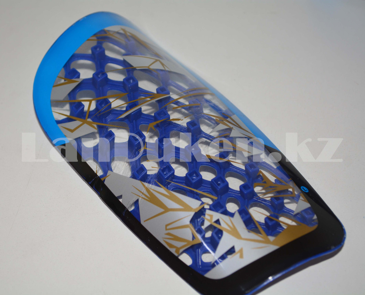 Футбольные щитки под гетры с силиконовой сеткой без резинок, синие - фото 3 - id-p66231430
