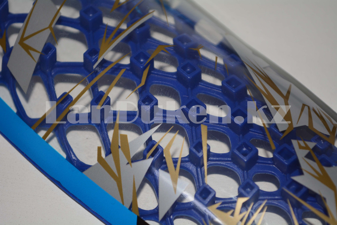 Футбольные щитки под гетры с силиконовой сеткой без резинок, синие - фото 7 - id-p66231430