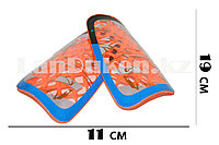 Футбольные щитки под гетры с силиконовой сеткой без резинок, оранжевые