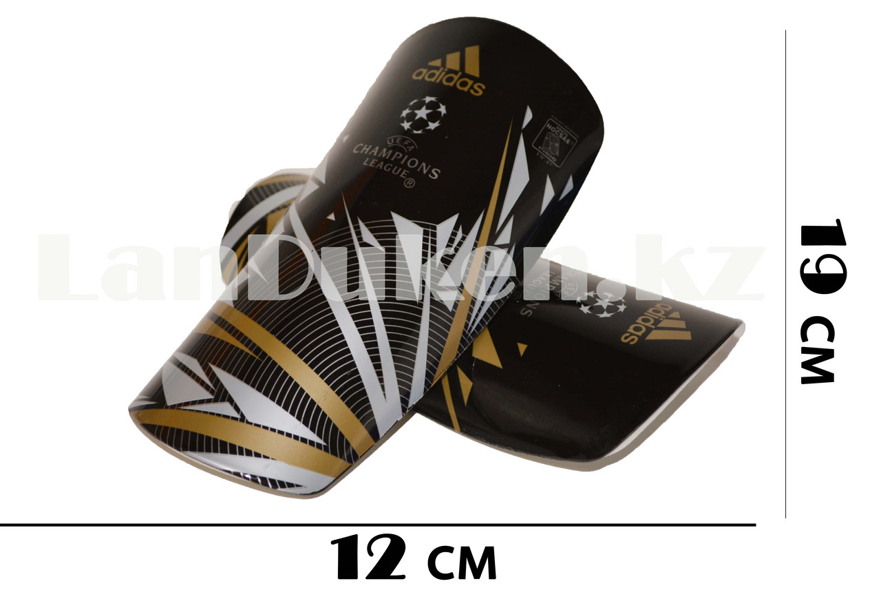 Футбольные щитки под гетры без резинок черные с геометрическими узорами - фото 1 - id-p66231432