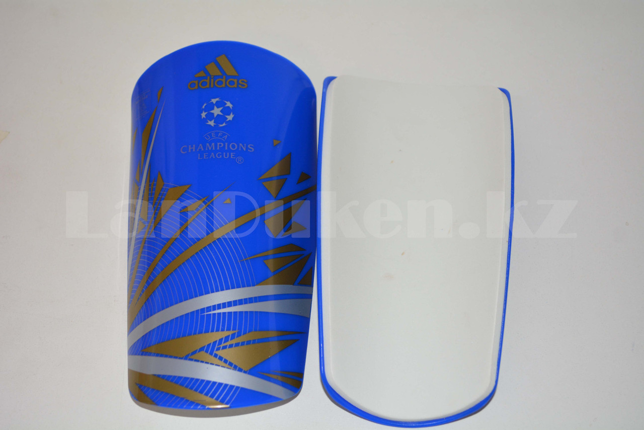 Футбольные щитки под гетры без резинок синие с геометрическими узорами - фото 3 - id-p66231435