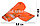 Футбольные щитки под гетры без резинок оранжевые с геометрическими узорами, фото 2