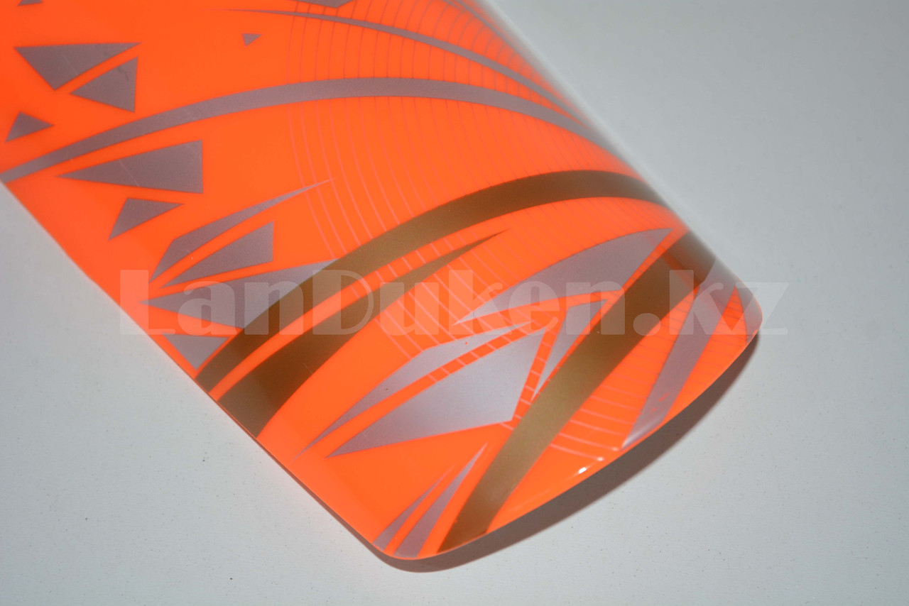 Футбольные щитки под гетры без резинок оранжевые с геометрическими узорами - фото 7 - id-p66231436
