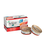 Schesir блок консервов для кошек тунец и креветки 6 шт. по 50 гр., фото 1