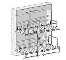 Механизм двухъярусная шкаф кровать "Twin Flip" - код GK-51