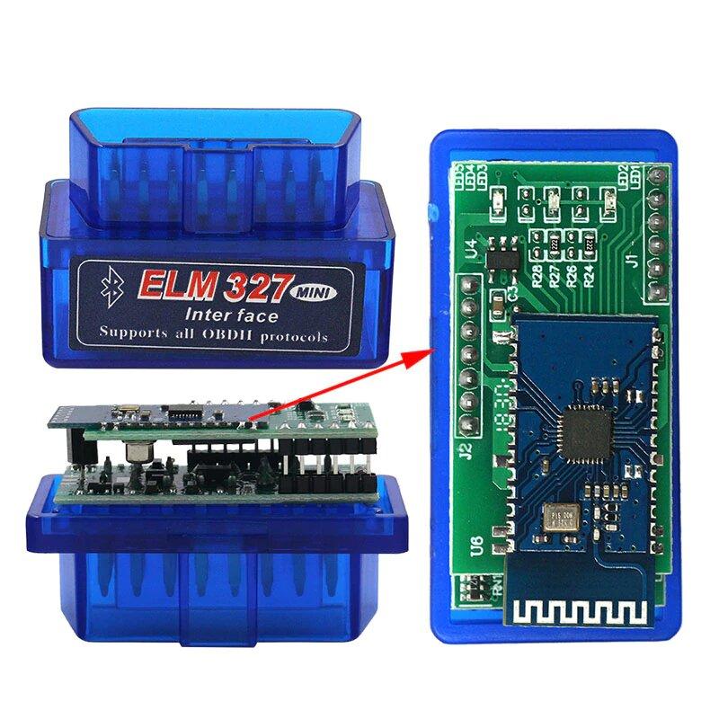 Универсальный автосканер ELM327 OBD2 V1.5 Bluetooth чип 2PCB PIC18F25K80 (2 платы)