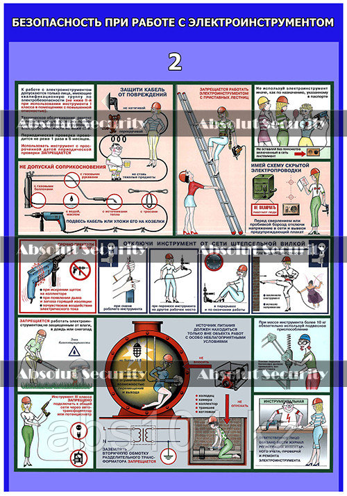 Плакат "Безопасность при работе с электроинструментом" - фото 2 - id-p66263231