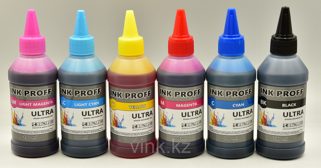 Универсальные чернила Epson, InkProff Ultra 100 мл, набор из 6 штук - фото 1 - id-p66265717