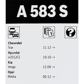 BOSCH Комплект стеклоочистителей Aerotwin 650/340mm (A 583 S) Hyundai ix20, Opel Mokka, фото 4