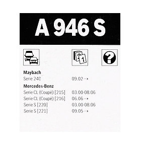 BOSCH Комплект стеклоочистителей Aerotwin 680/680mm (A 946 S) MB W220/W221 all 98>, фото 4