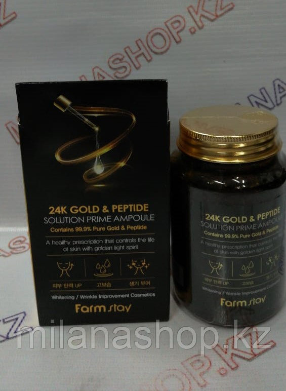 Farm Stay 24K Gold & Peptide Soluyion Prime Ampoule - Антивозрастная ампульная сыворотка