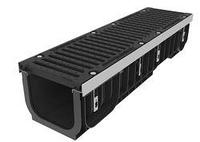 Лоток пластиковый с чугунной решеткой 20х20 см 1 м