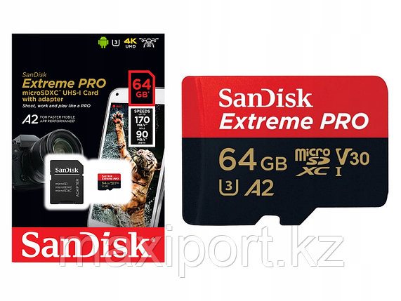 Micro SDXC Sandisk Extreme Pro  64GB UHS-I U3 170MB/S, фото 2