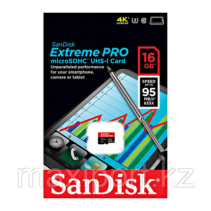 Micro SDHC Sandisk Extreme Pro  16GB 95MB/S  UHS-I U3, фото 2