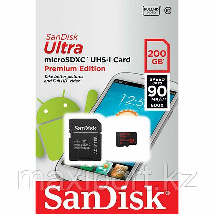 Micro SDXC  Sandisk ultra 200GB  90MB/S  UHS-1 10 CLASS, фото 2