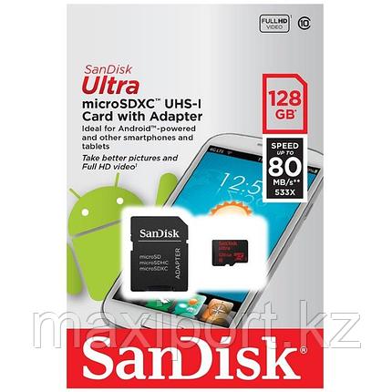 Micro SDXC  Sandisk ultra 128GB  UHS-1 10 CLASS, фото 2