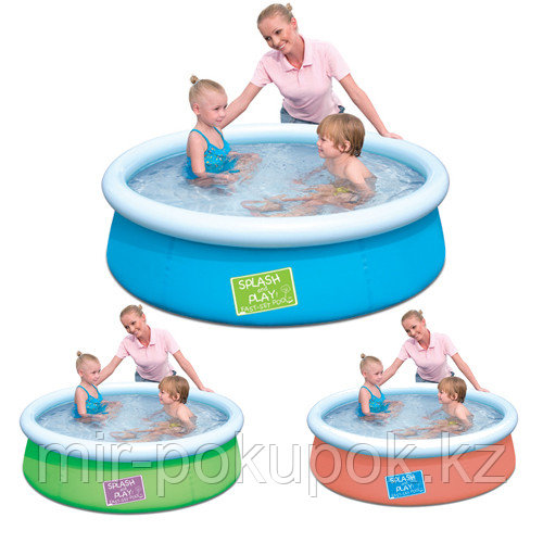 Детский надувной круглый бассейн с надувным дном, Bestway 57241, 152x38см