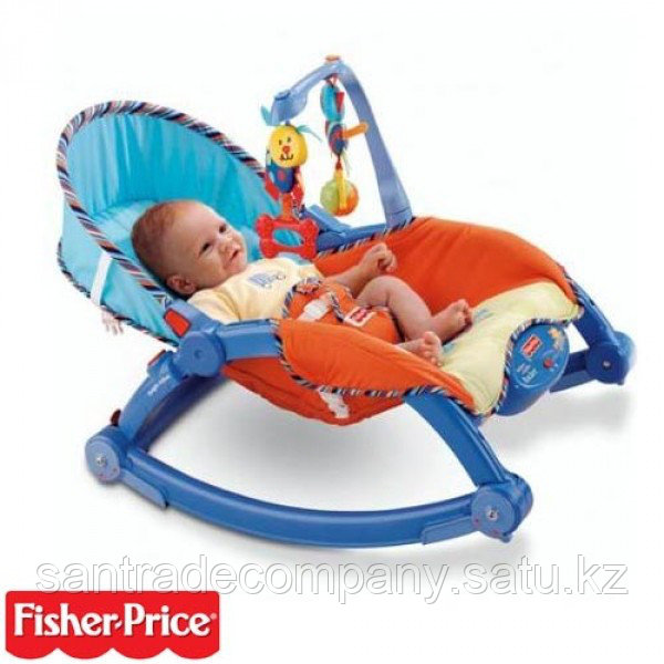 Шезлонг- кресло-качалка Fisher Price(синий)