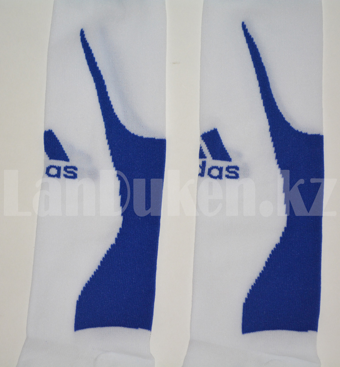 Футбольные гетры спортивные белые с синей надписью - фото 5 - id-p66299247