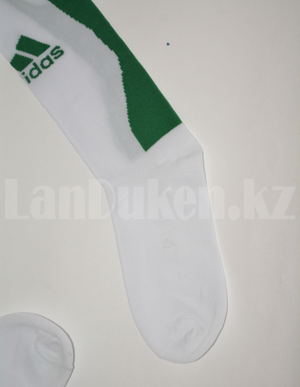 Футбольные гетры спортивные белые с зеленой надписью - фото 3 - id-p66299313