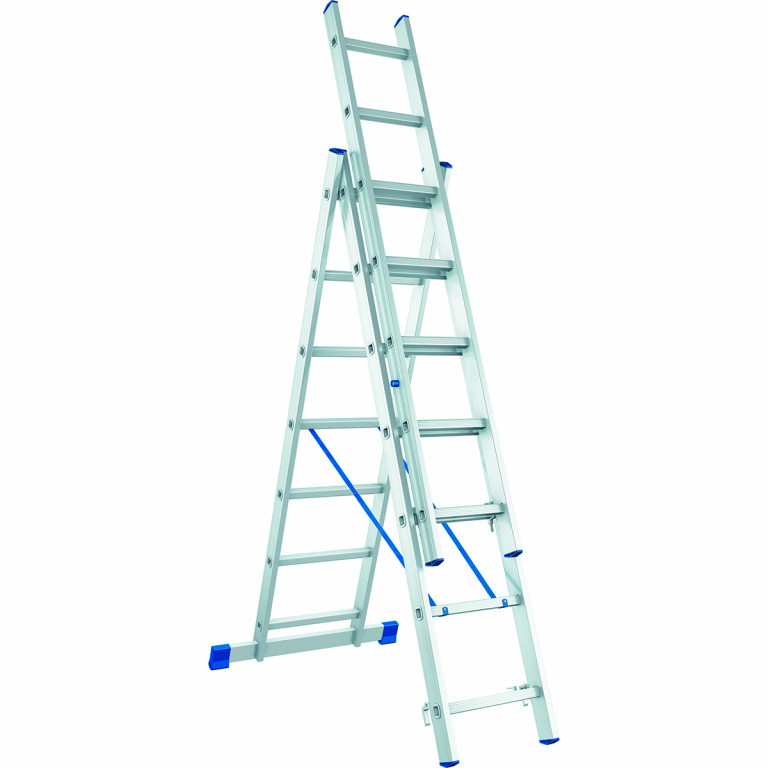Лестница алюминиевая, трехсекционная,3х11 ступеней/ СИБРТЕХ