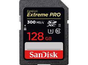 Sdxc CARD Sandisk extreme pro 128GB  300MB/S  UHS-II U3